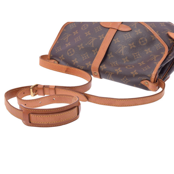 Louis Vuitton Monogram Brown Leather Shoulder Saumur Bag - Picture 3 of 12